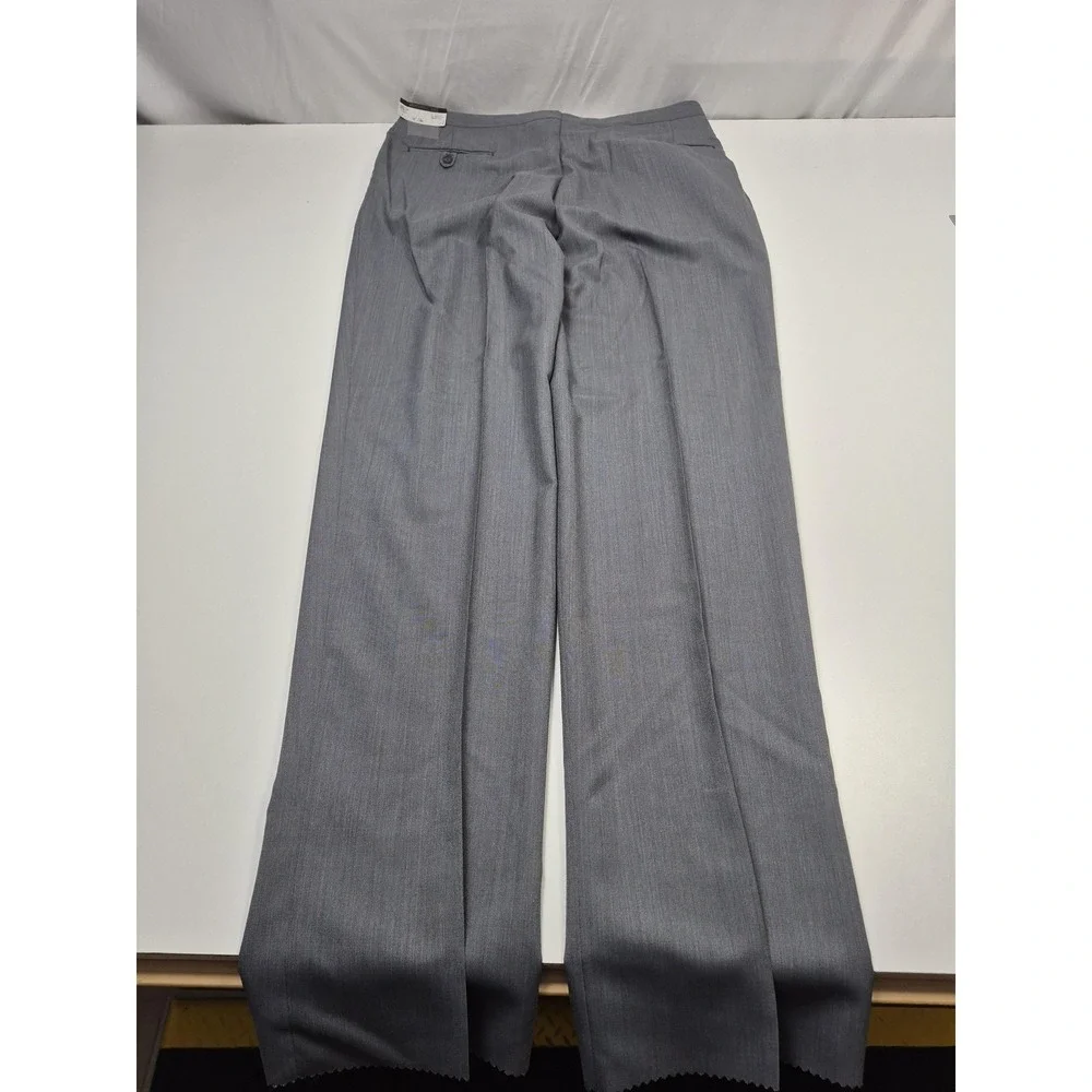 VTG Sansabelt Suit Mens 44 Gray Poly Wool 2 Piece 39x36 Elastic Waist USA NWT